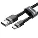 USB кабель Type-C роз'єм BASEUS Cafule Series (3m, 2A, 480 Mbps). Black - зображення 5