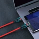 USB кабель Type-C на Type-C BASEUS Flash charge Cafule Series (1m, PD2.0, 60W, 3A, 480 Mbps). Red - зображення 8