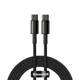 USB кабель Type-C на Type-C BASEUS Tungsten Gold Fast Charging (2m, 100W, 5A). Black - зображення 3