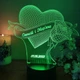 Акриловый светильник "Сердце с розой" 3D LED ночник на годовщину свадьбы (16 цветов свечения) под заказ (НЧ0026) - изображение 3