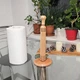 Держатель для бумажных полотенец деревянный светлый с резьбой H 27 cm - изображение 2