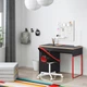 Письмовий стіл IKEA МІККЕ, антрацит, червоний, 105x50 см, 804.898.50 - зображення 6