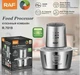Блендер измельчитель Raf Food Processor R7019 800W металлическая чаша на 1.2 литра2 скорости - изображение 4