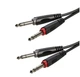 Готовый аудио кабель 2xJack 6,3 stereo — 2xJack 6,3 stereo Roxtone RAC-C200-L03 0,3м - изображение 1
