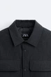 Утеплена куртка сорочка з ріпстопу Zara M чорний 6985/460/800 - изображение 7