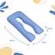Подушка П-подобная IDEIA 140х75х20 см U-shape для беременных, реабилитации и повседневного комфорта с наволочкой на молнии Антиалергенная Стеганная Джинс/Серая (4820182652325) - изображение 2
