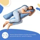 Подушка П-подобная IDEIA 140х75х20 см U-shape для беременных, реабилитации и повседневного комфорта с наволочкой на молнии Антиалергенная Стеганная Джинс/Серая (4820182652325) - изображение 7