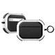 Защитный ударопрочный чехол Air Case для беспроводных наушников AirPods Pro / AirPods Pro 2 Black - White (с карабином) - изображение 1