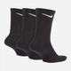 Набор мужских носков высоких хлопковых Nike Everyday Cushioned Crewack (SX7664-010) 34-38 3 пары Чорный (888407233593) - изображение 2