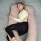 Подушка для беременных и отдыха Sleepingg U-Shape формы Антиаллергенное волокно с наволочкой и молнией Беж (4820227283460) - изображение 3