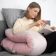 Подушка для беременных и отдыха Sleepingg U-Shape формы Антиаллергенное волокно с наволочкой и молнией Пудра (4820227283477) - изображение 11
