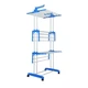 Вертикальная бельевая сушилка для одежды Tiers Garment Rack With Wheels Универсальная напольная складная сушка для белья Так удобно Бело-Синяя - изображение 9