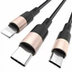 Дата-кабель 3 в 1 Lightning + MicroUSB + Type-C to USB 1m Hoco X26 - изображение 3