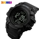 Cпортивные мужские наручные часы Skmei 1356 Compass с компасом тактические ударопрочные (Черные) - изображение 2