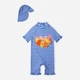 Детский комбинезон + шапочка для купания для девочки Minoti 18SWIM 2 40138JNR 104-110 см Синий (5063025244724) - изображение 1