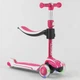 Детский самокат - трансформер 2-в-1 с подсветкой Best Scooter до 60 кг белый с розовым JS-41008/63204 - изображение 1