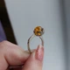 Кольцо серебряное женское колечко Шар с Янтарем с золотой пластиной 18.5 размер серебро 925 пробы Родиров 463 - изображение 2