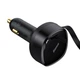 Автомобільний зарядний пристрій Baseus Enjoyment Retractable 30W with Lightning/USB-C Cable Black (CGTX000001) - зображення 3