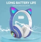 Беспроводные наушники с кошачьими ушками музыкальные блютуз Bluetooth накладные CAT VZV 24M синие - изображение 5