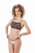 Комплект женский кружевной топ и стринги Felisiya Lingerie Черный с бежевым 2002+204-1294с170 S; S - изображение 1