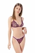 Комплект женский кружевной бюстгальтер с мягкой чашкой и стринги Felisiya Lingerie Сливовое вино 2004+221-2605 S - изображение 4