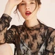 Жіноча прозора кофтинка гольф водолазка блузка в сіточку Honey Fashion Accessories One Size (XS/S) чорний (10-111) - зображення 3