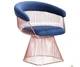 Стілець із підлокітниками Art Metal Furniture Roller, rose gold, royal blue (545679) - зображення 1