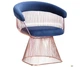 Стілець із підлокітниками Art Metal Furniture Roller, rose gold, royal blue (545679) - зображення 2