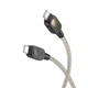 Кабель передачі даних Fast Charging hoco. U124 USB-C/USB-C 1.2m 3.9ft кристалічний силікон Smart Power OFF підтримує швидку зарядку PD 60W - зображення 3