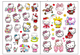 Тимчасовий перекладний тату Куромі (Kuromi ) hello kitty, Санріо Кітті, Мелоді Chuangmei татуювання для дітей 4 аркуші (AN)20755 - зображення 4