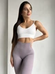 Спортивные женские леггинсы EASY с эффектом Push Up для фитнеса и йоги Бесшовные Однотонные M Бледно-сиреневые (XA06LM) - изображение 7