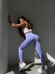 Спортивні жіночі легінси EASY з ефектом Push Up для фітнесу та йоги Безшовні Однотонні Щільні XS-S Лавандові (XA08LS) - зображення 4
