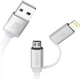 Кабель combo Micro USB+Lightning REMAX Aurora RC-020t silver - зображення 2