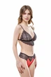 Комплект женский кружевной бюстгальтер с мягкой чашкой и стринги Felisiya Lingerie Черный 2001+218-170/101с L - изображение 3
