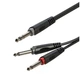 Готовый аудио кабель Jack 6,3 Stereo — 2xJack 6,3 mono Roxtone SAY-C100-L1 1м - изображение 1