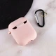 Силиконовый футляр с микрофиброй для наушников Airpods 1/2 Розовый / Pink Sand - изображение 4