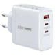 Зарядний пристрій Remax RP-U100 1USB/2Type-C, QC/PD, 5A, 65 Вт Білий - зображення 1