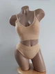 Комплект нижнего белья в рубчик топ бюстгальтер трусики Honey Fashion Accessories М/L бежевый (2-74) - изображение 3