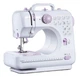 Электрическая швейная машинка Sewing Machine 505 портативная 12 программ строчки с подсветкой реверсом педалью Белая - изображение 1
