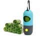 Диспенсер для пакетов с фонариком Dog Poop Bag Holder with Flash Light (1 рулон пакетов в комплекте), Синий - изображение 1