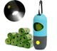 Диспенсер для пакетов с фонариком Dog Poop Bag Holder with Flash Light (1 рулон пакетов в комплекте), Синий - изображение 2