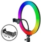 Кольцевая светодиодная LED RGB лампа MJ33 с держателем для телефона и с пультом-переключателем на 16 режимов 33 см - изображение 8