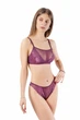 Комплект женский кружевной топ и стринги Felisiya Lingerie Сливовое вино 2009+220-076с M - изображение 3