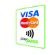 Наклейка Visa MasterCard PayPass наклейка для магазину безготівкова оплата вертикальна - зображення 2