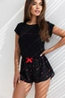 Піжама з віскози (футболка + шорти) чорна Love Whipsterl Sensis XL S2020204 - изображение 1