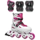 Ролики Rollerblade Fury Combo 33-38 Білий-Рожевий - зображення 1