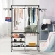 Вішалка для одягу Simple Coat Rack Double Row, з полицями та гачками, 86×43×173 см - зображення 6