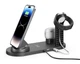 Зарядний пристрій VIKEFON з інтерфейсом iPhone / Micro USB / Type-C, зарядна док-станція для смартфона / навушників / годинника, чорний (78462147) - зображення 4