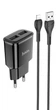 Мережевий зарядний пристрій 2USB Hoco 220V Блок живлення + кабель iPhone Lightning Black - зображення 9