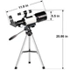 Телескоп астрономичный LANDVIEW F70/300M увеличение 150х, на триноге - изображение 12